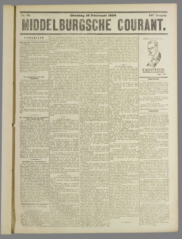 Middelburgsche Courant 1924-02-19