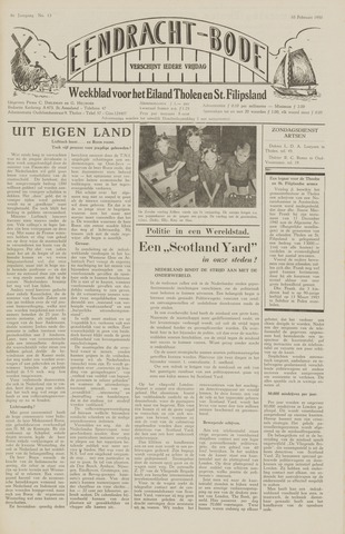 Eendrachtbode /Mededeelingenblad voor het eiland Tholen 1950-02-10