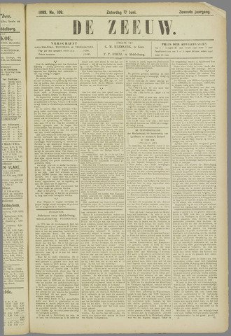 De Zeeuw. Christelijk-historisch nieuwsblad voor Zeeland 1893-06-17