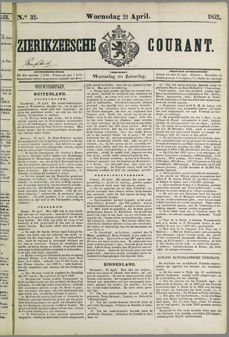 Zierikzeesche Courant 1852-04-21