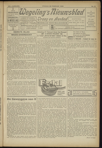 Zeeuwsch Nieuwsblad/Wegeling’s Nieuwsblad 1926-02-26