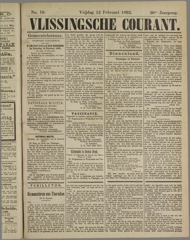 Vlissingse Courant 1892-02-12