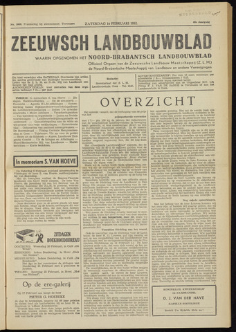 Zeeuwsch landbouwblad ... ZLM land- en tuinbouwblad 1952-02-16