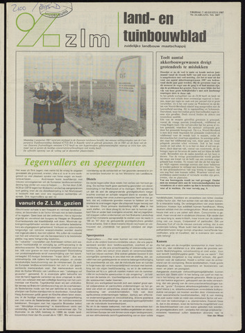 Zeeuwsch landbouwblad ... ZLM land- en tuinbouwblad 1987-08-07