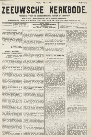 Zeeuwsche kerkbode, weekblad gewijd aan de belangen der gereformeerde kerken/ Zeeuwsch kerkblad 1933-02-03