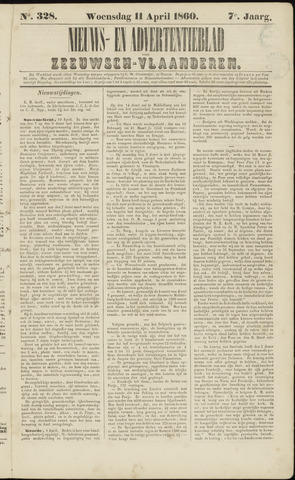 Ter Neuzensche Courant. Algemeen Nieuws- en Advertentieblad voor Zeeuwsch-Vlaanderen / Neuzensche Courant ... (idem) / (Algemeen) nieuws en advertentieblad voor Zeeuwsch-Vlaanderen 1860-04-11