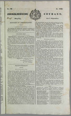 Zierikzeesche Courant 1829-09-01