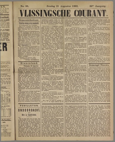 Vlissingse Courant 1892-08-21