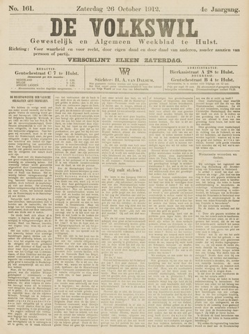 Volkswil/Natuurrecht. Gewestelijk en Algemeen Weekblad te Hulst 1912-10-26