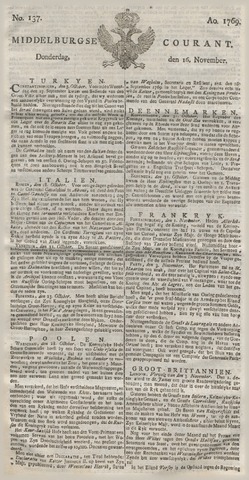 Middelburgsche Courant 1769-11-16
