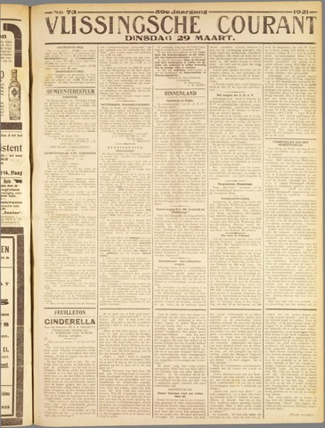 Vlissingse Courant 1921-03-29