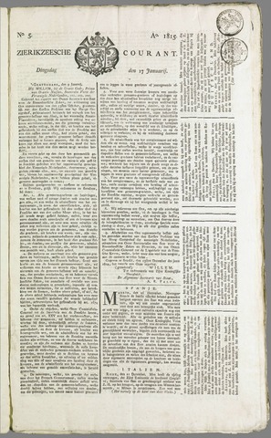 Zierikzeesche Courant 1815-01-17