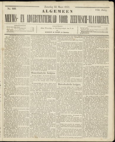 Ter Neuzensche Courant / Neuzensche Courant / (Algemeen) nieuws en advertentieblad voor Zeeuwsch-Vlaanderen 1871-03-25