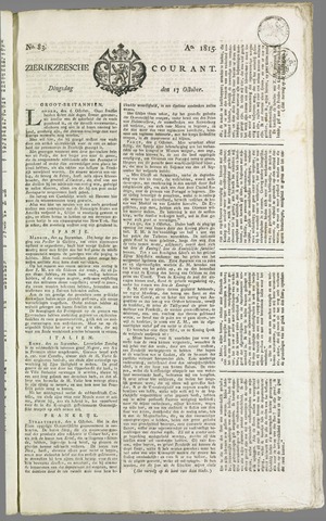 Zierikzeesche Courant 1815-10-17