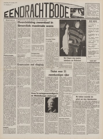 Eendrachtbode /Mededeelingenblad voor het eiland Tholen 1974-11-28