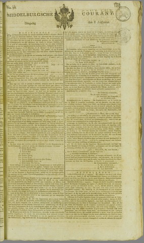 Middelburgsche Courant 1815-08-08