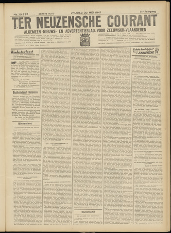 Ter Neuzensche Courant / Neuzensche Courant / (Algemeen) nieuws en advertentieblad voor Zeeuwsch-Vlaanderen 1941-05-30