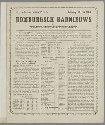 Domburgsch Badnieuws 1884-07-19