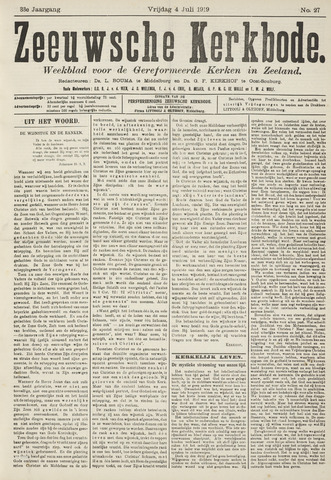 Zeeuwsche kerkbode, weekblad gewijd aan de belangen der gereformeerde kerken/ Zeeuwsch kerkblad 1919-07-04
