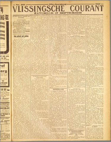Vlissingse Courant 1921-09-17