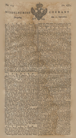 Middelburgsche Courant 1772-09-22