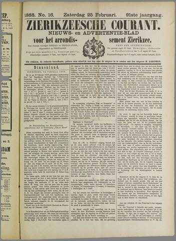 Zierikzeesche Courant 1888-02-25