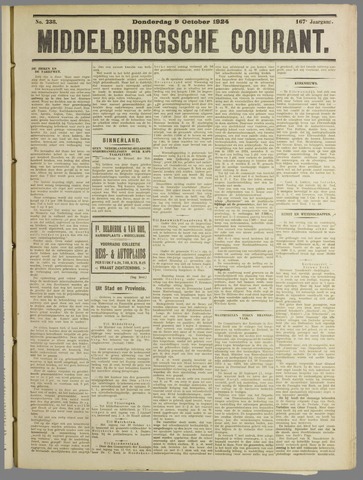 Middelburgsche Courant 1924-10-09