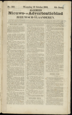 Ter Neuzensche Courant. Algemeen Nieuws- en Advertentieblad voor Zeeuwsch-Vlaanderen / Neuzensche Courant ... (idem) / (Algemeen) nieuws en advertentieblad voor Zeeuwsch-Vlaanderen 1864-10-19