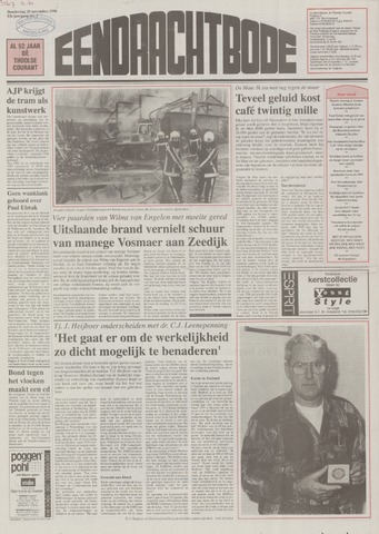 Eendrachtbode /Mededeelingenblad voor het eiland Tholen 1996-11-28