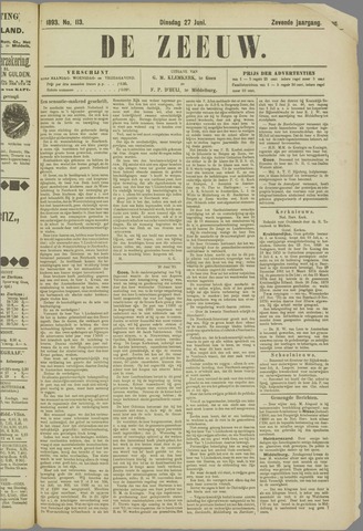 De Zeeuw. Christelijk-historisch nieuwsblad voor Zeeland 1893-06-27