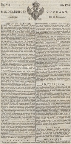 Middelburgsche Courant 1760-09-18