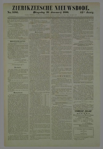 Zierikzeesche Nieuwsbode 1886-01-26