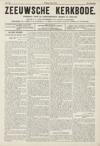 Zeeuwsche kerkbode, weekblad gewijd aan de belangen der gereformeerde kerken/ Zeeuwsch kerkblad 1933-06-02