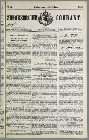 Zierikzeesche Courant 1858-10-09