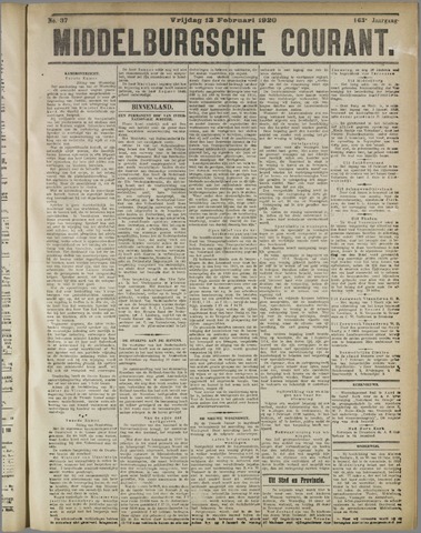 Middelburgsche Courant 1920-02-13