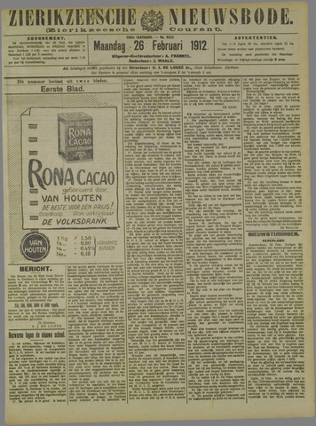 Zierikzeesche Nieuwsbode 1912-02-26