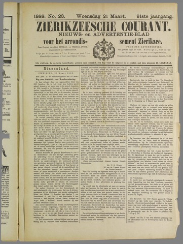 Zierikzeesche Courant 1888-03-21