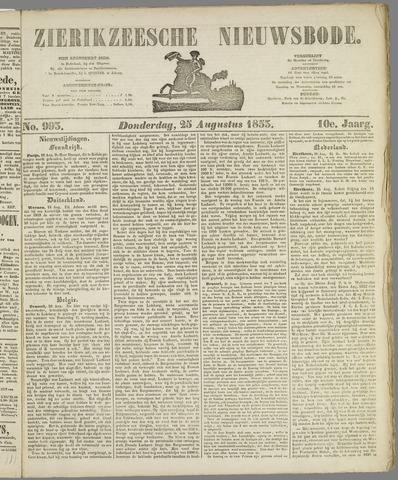 Zierikzeesche Nieuwsbode 1853-08-25