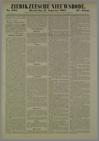 Zierikzeesche Nieuwsbode 1884-08-21