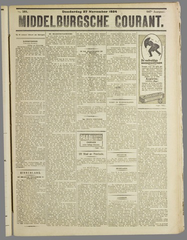 Middelburgsche Courant 1924-11-27