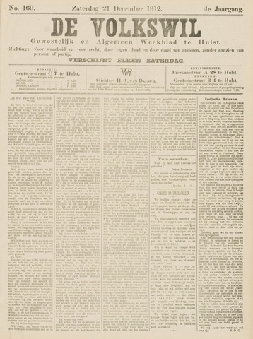 Volkswil/Natuurrecht. Gewestelijk en Algemeen Weekblad te Hulst 1912-12-21