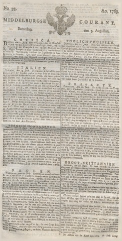 Middelburgsche Courant 1769-08-05