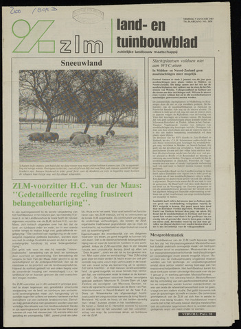 Zeeuwsch landbouwblad ... ZLM land- en tuinbouwblad 1987-01-09