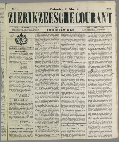 Zierikzeesche Courant 1864-03-12