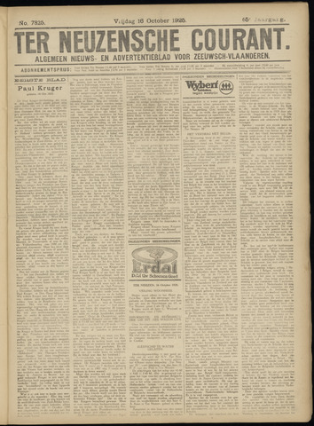 Ter Neuzensche Courant / Neuzensche Courant / (Algemeen) nieuws en advertentieblad voor Zeeuwsch-Vlaanderen 1925-10-16