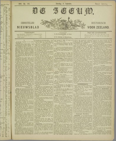 De Zeeuw. Christelijk-historisch nieuwsblad voor Zeeland 1893-09-09