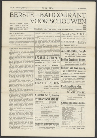 Schouwen's Badcourant 1934-07-31