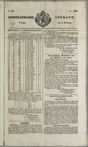 Zierikzeesche Courant 1839-11-08