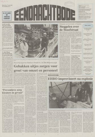 Eendrachtbode /Mededeelingenblad voor het eiland Tholen 1997-04-17