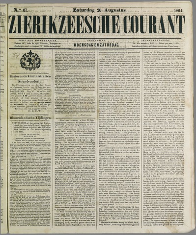 Zierikzeesche Courant 1864-08-20